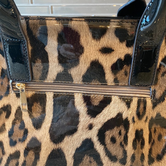 Women's Satchel, NWOT, Black w/ Cheetah Print - Picture 3 of 8